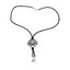 Круглая серебряная подвеска на шнурке с чернениевым рисунком Узелок 10040563А05